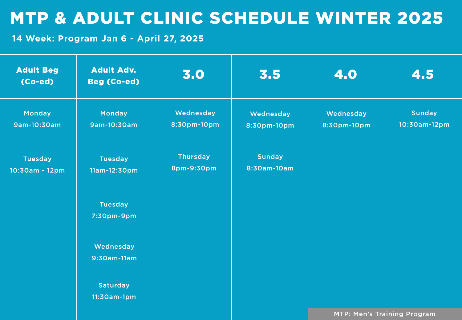 MTP & Adult Clinic Program Schedule Winter 2025 11181024