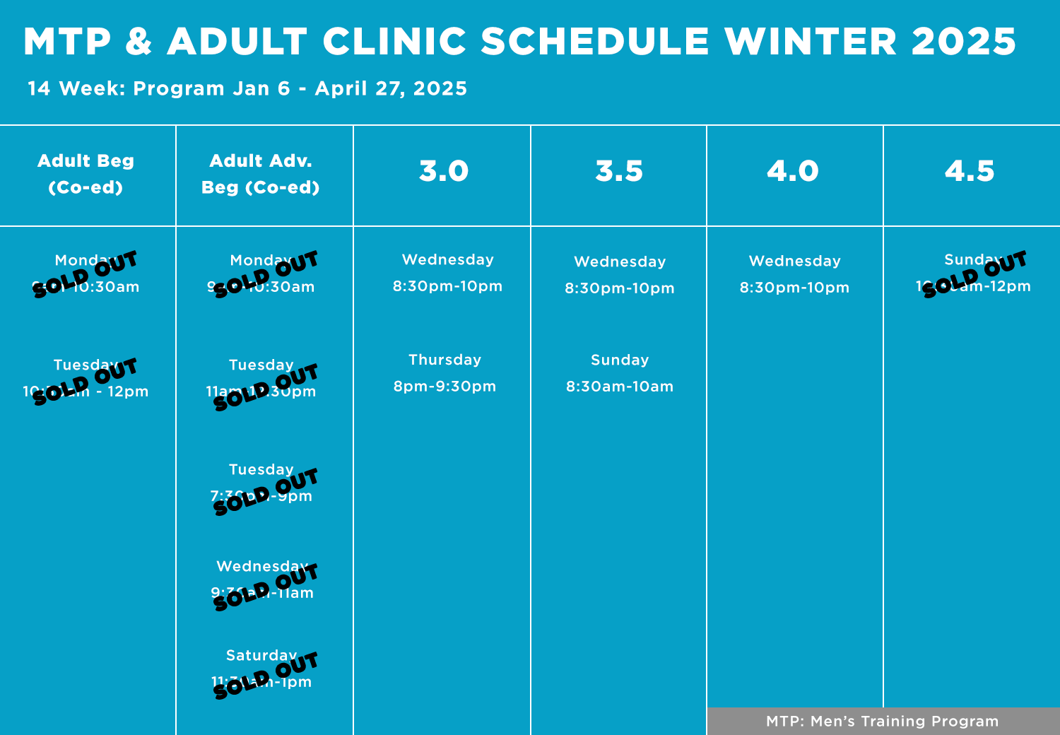 MTP & Adult Clinic Program Schedule Winter 2025 01092025