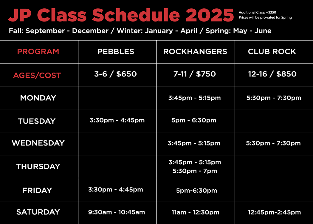 Junior Program Class Schedule 04042025 Junior Program Class Schedule 04042025