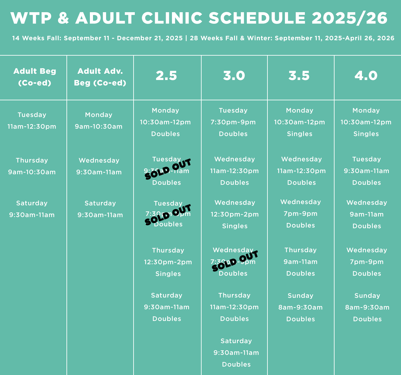 WTP & Adult Clinic Program Schedule 25 & 26 08052025